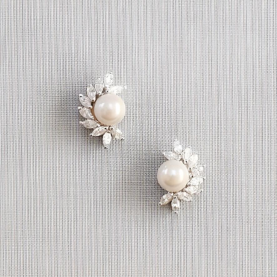 Pearl Marquise diamonds Earrings