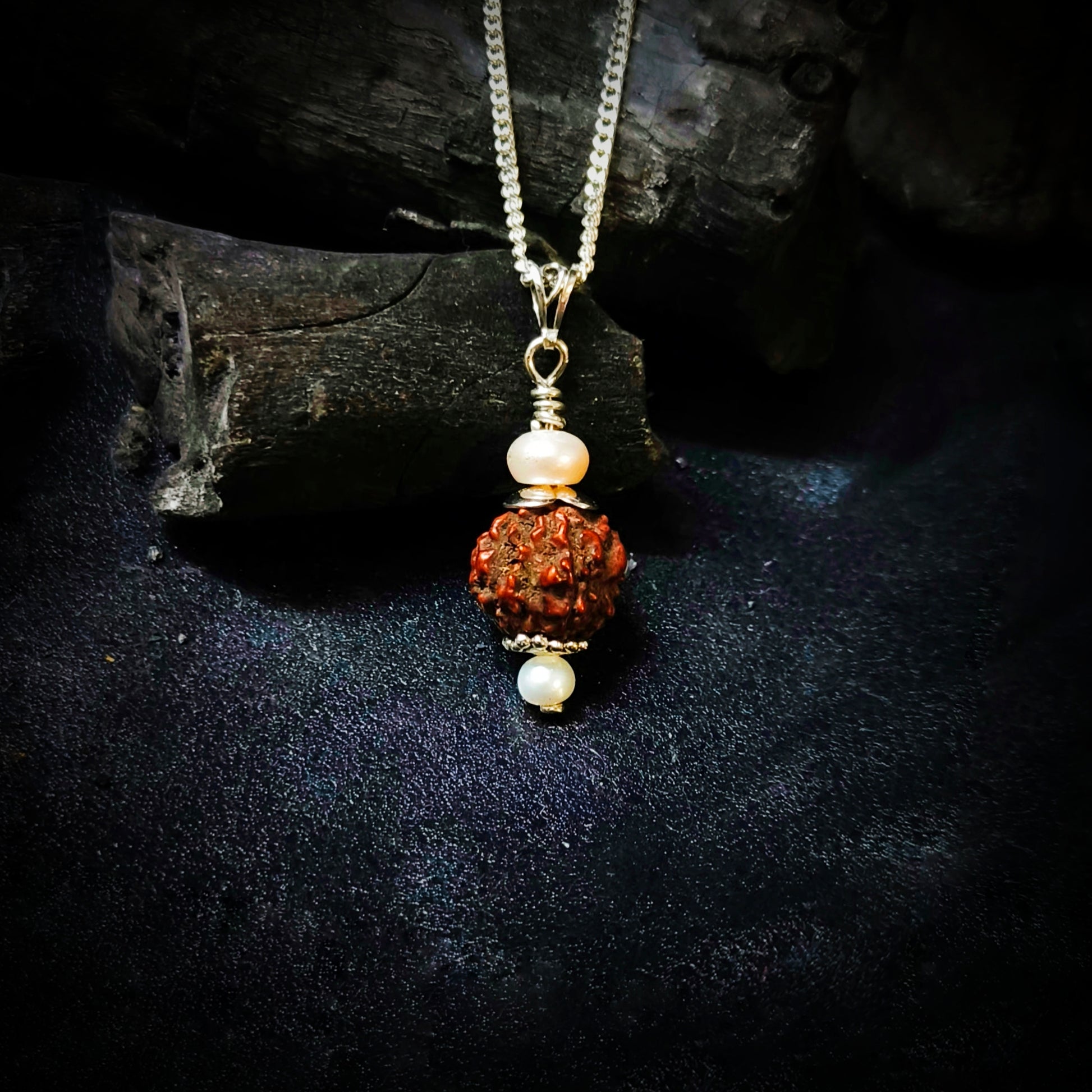 Pearl rudraksha Necklace 