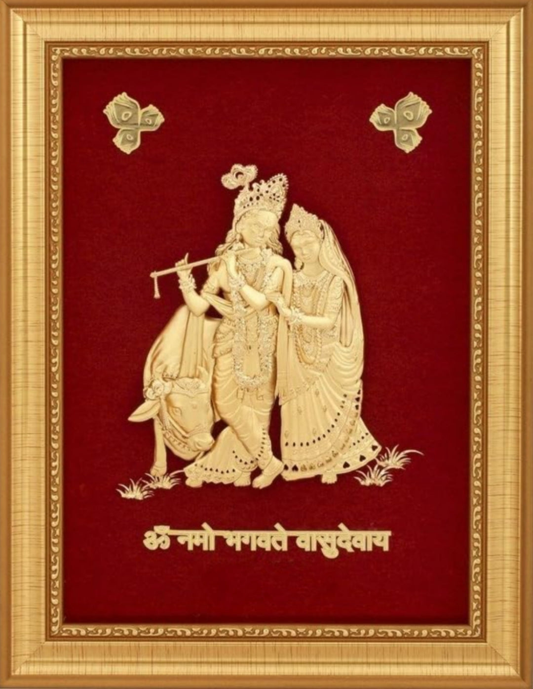 Radhe Krishna gold foil painting 