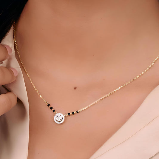 Round halo mangalsutra 