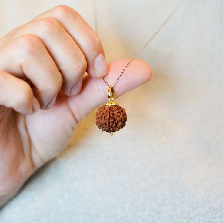 Rudraksha gold plated chain necklace 