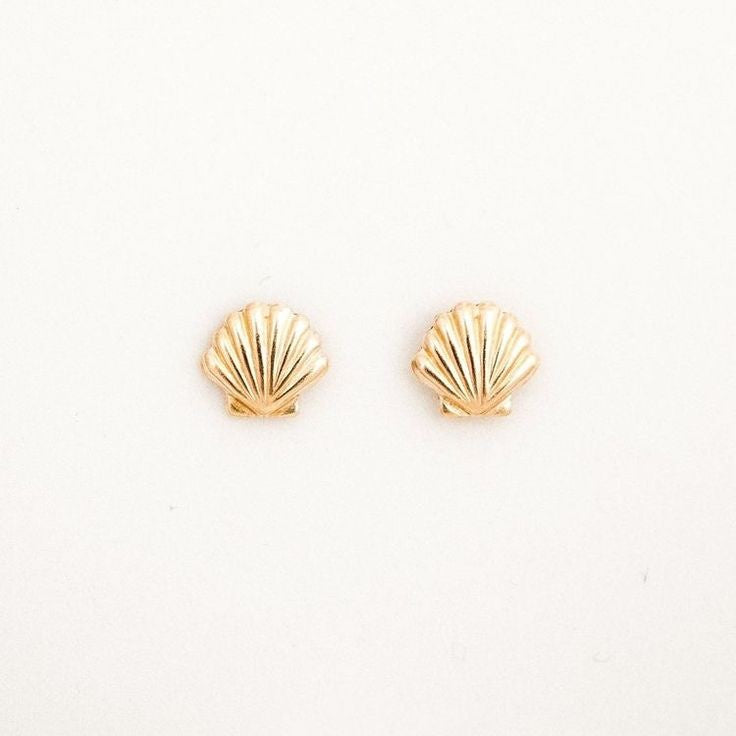 Sea shells earrings gold 