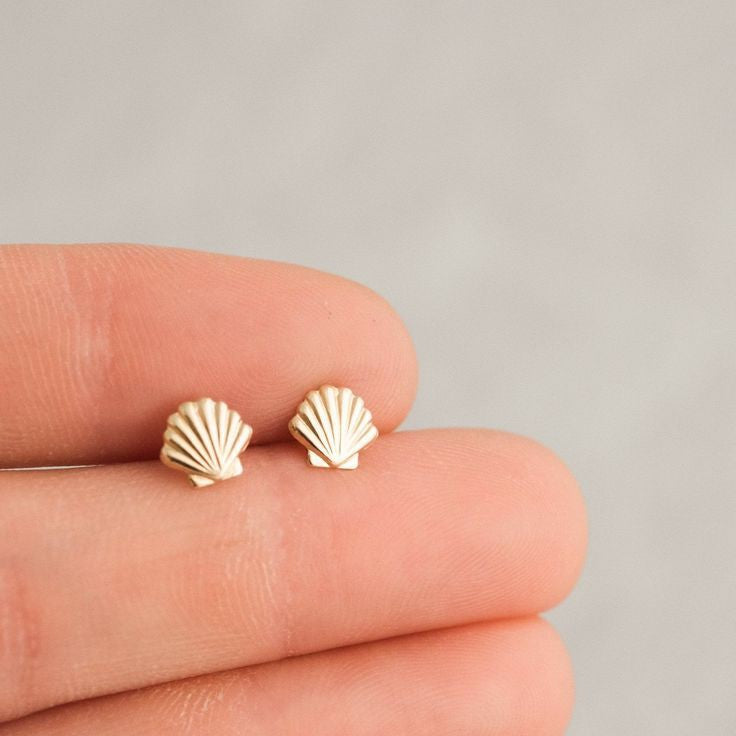 Sea shells earrings gold plated 