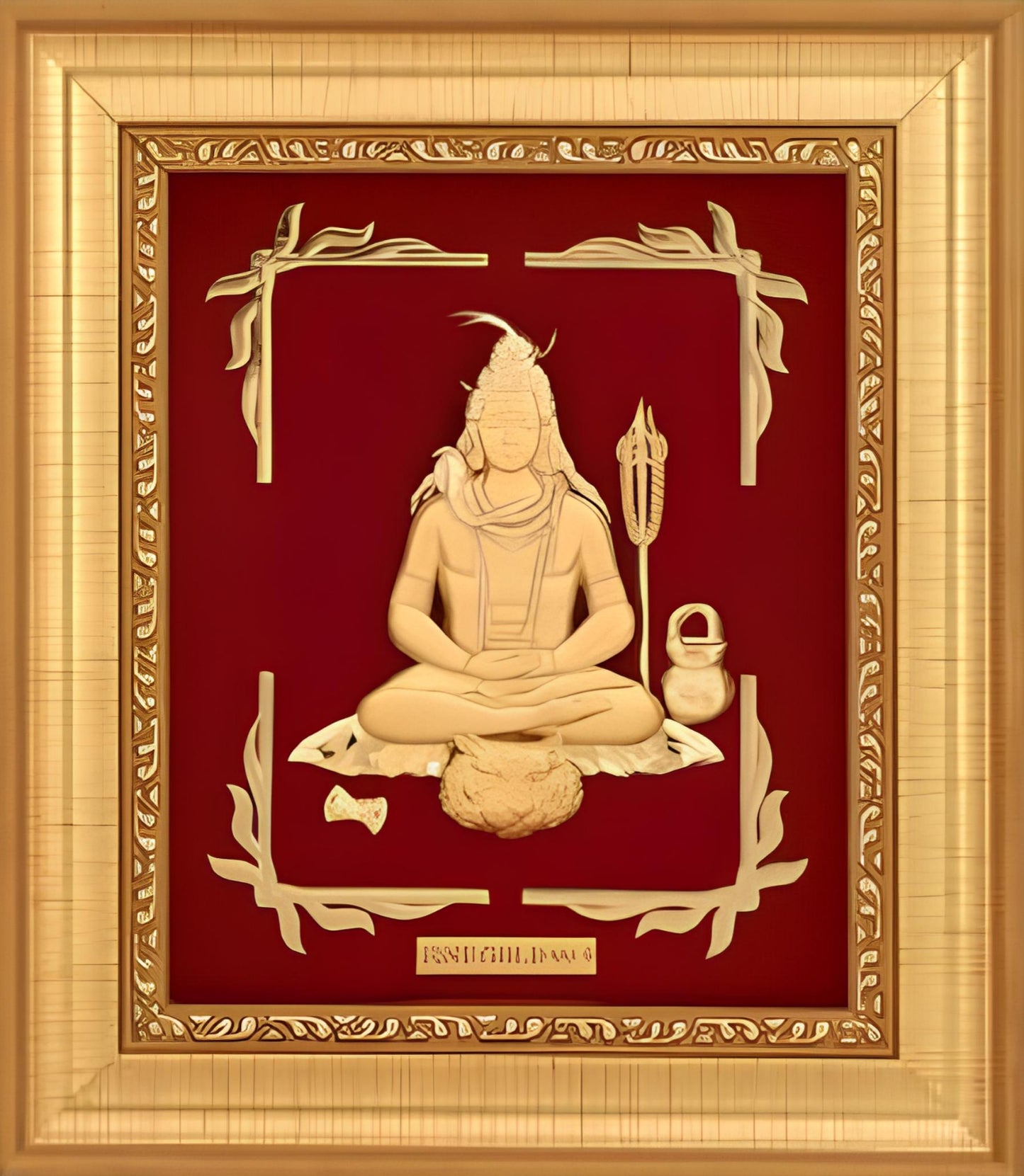 Shiv ji pure gold foil painting 