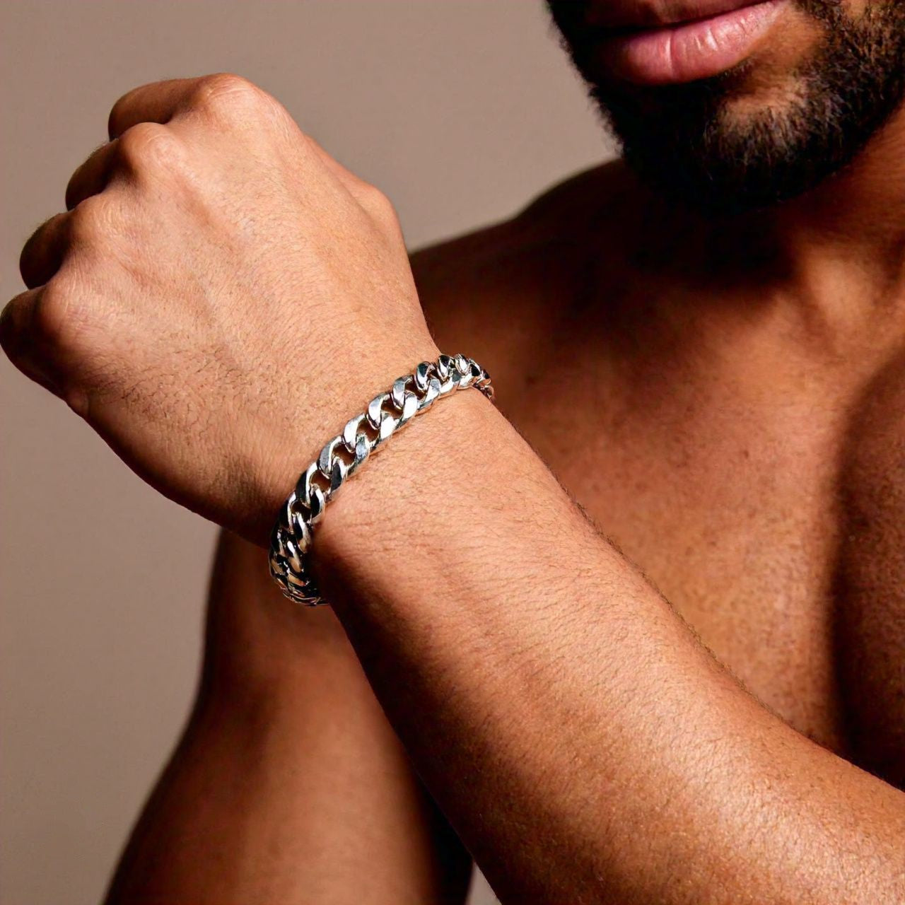 Silver bracelet chain for men 