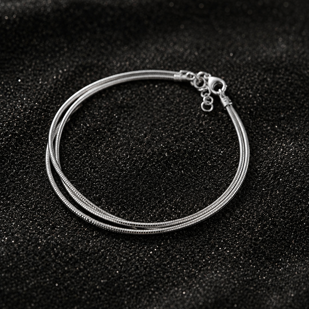 Silver snake chain bracelet 