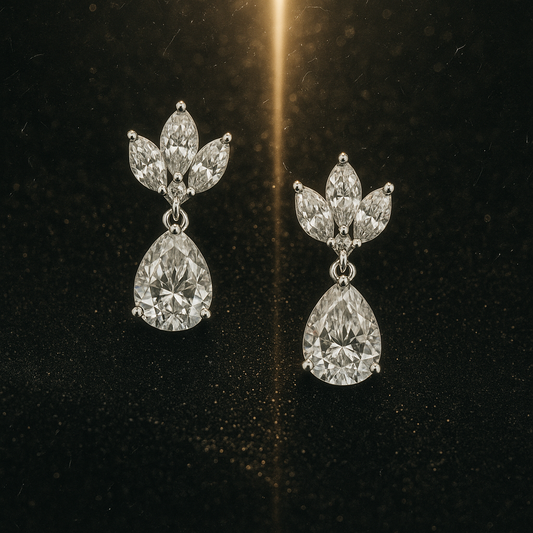 Sterling Silver Moissanite Drop Earrings