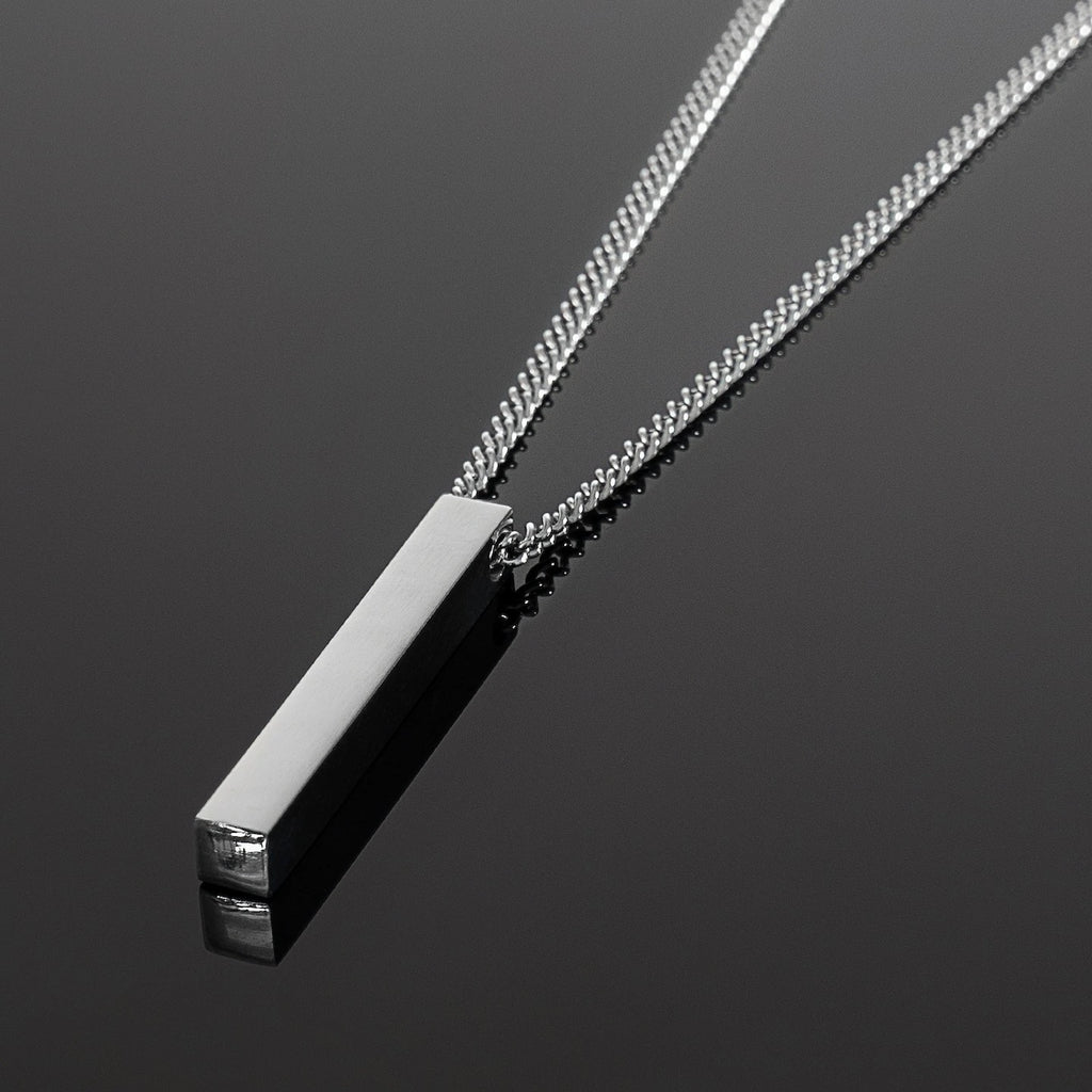 Sterling silver bar pendant 