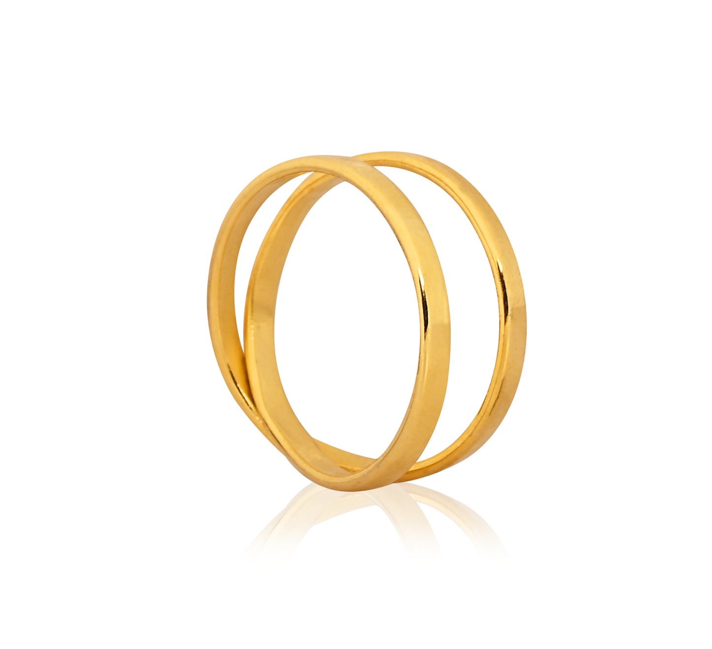 Double Spiral Infinity 18 KT Gold Ring