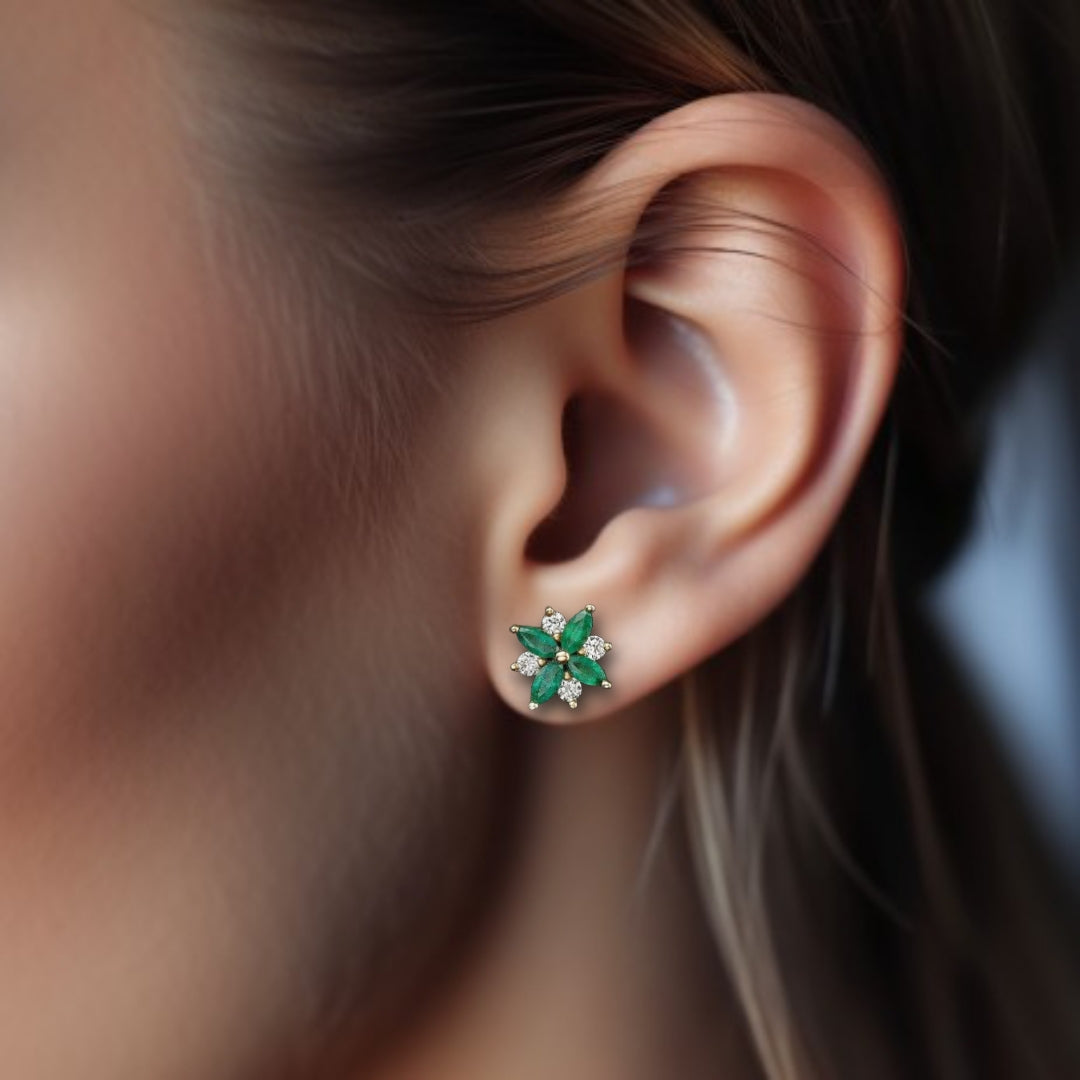 green diamond earring