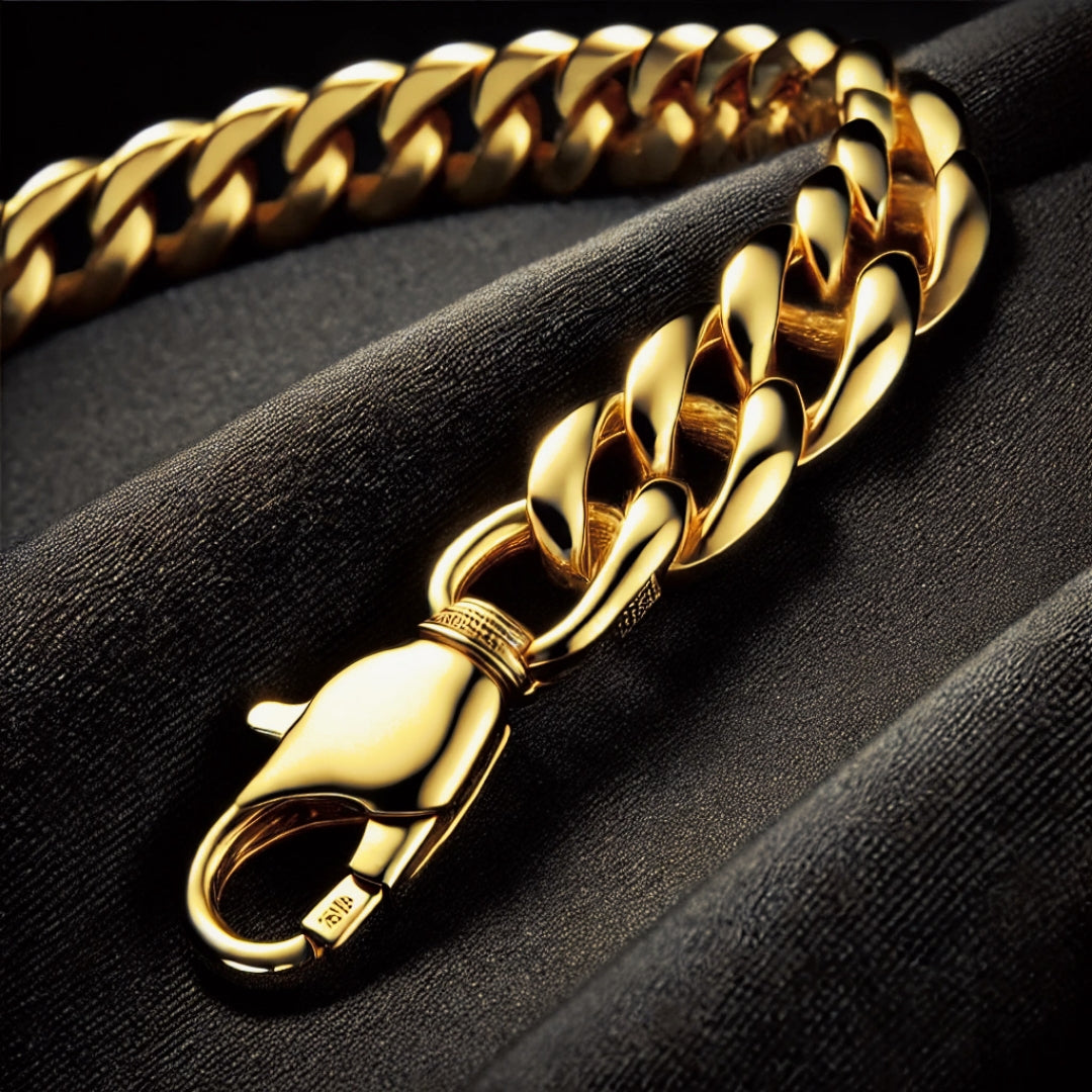 lobster clasp Gold bracelet for men