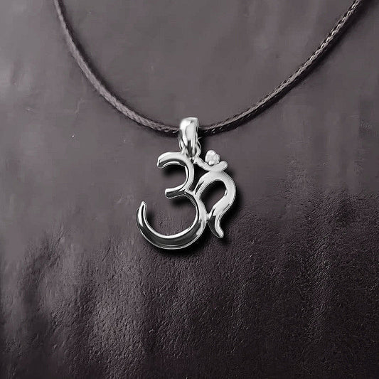 om pendant black thread