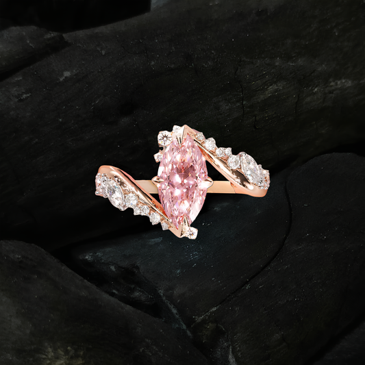 pink marquise cut ring