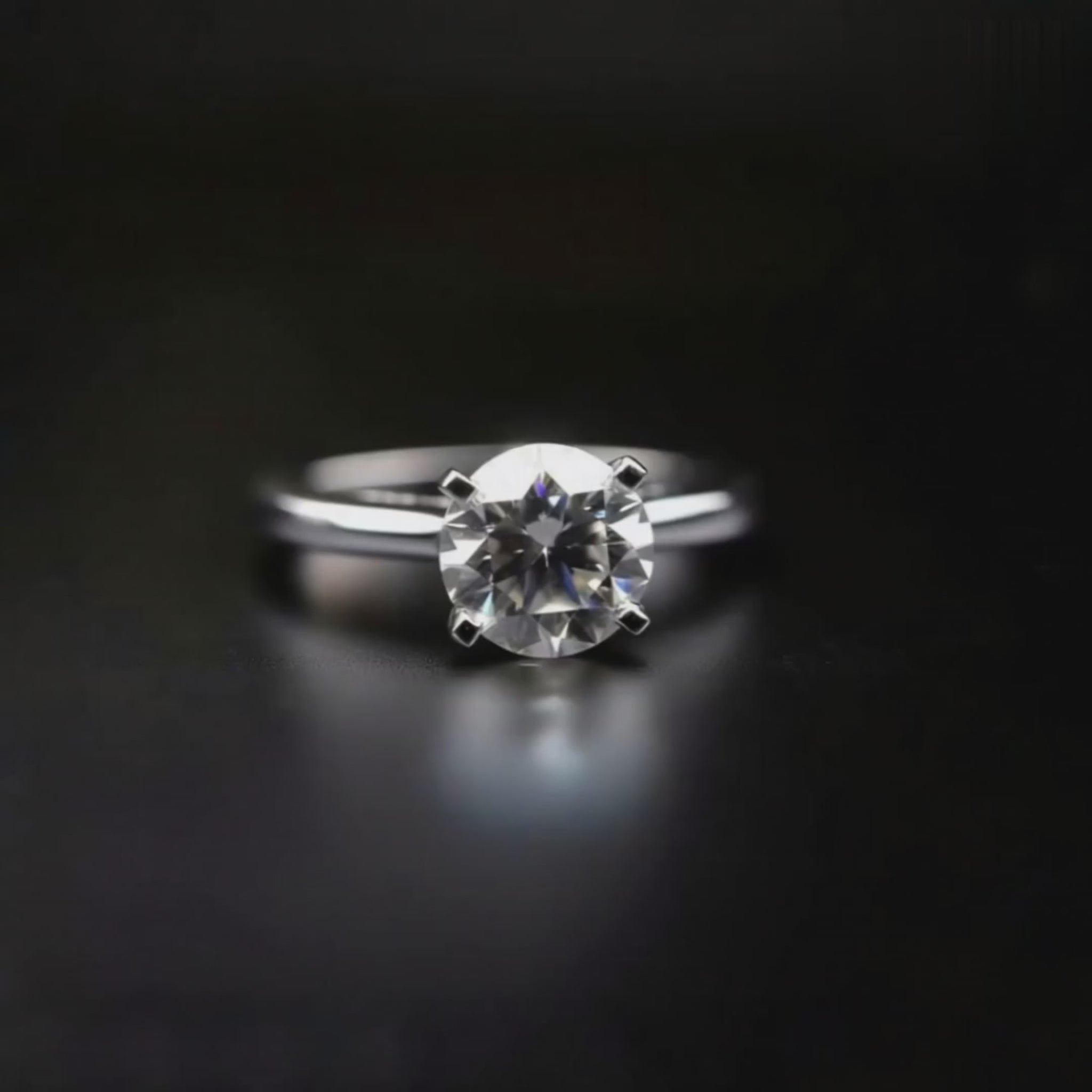 Moissanite diamond silver ring