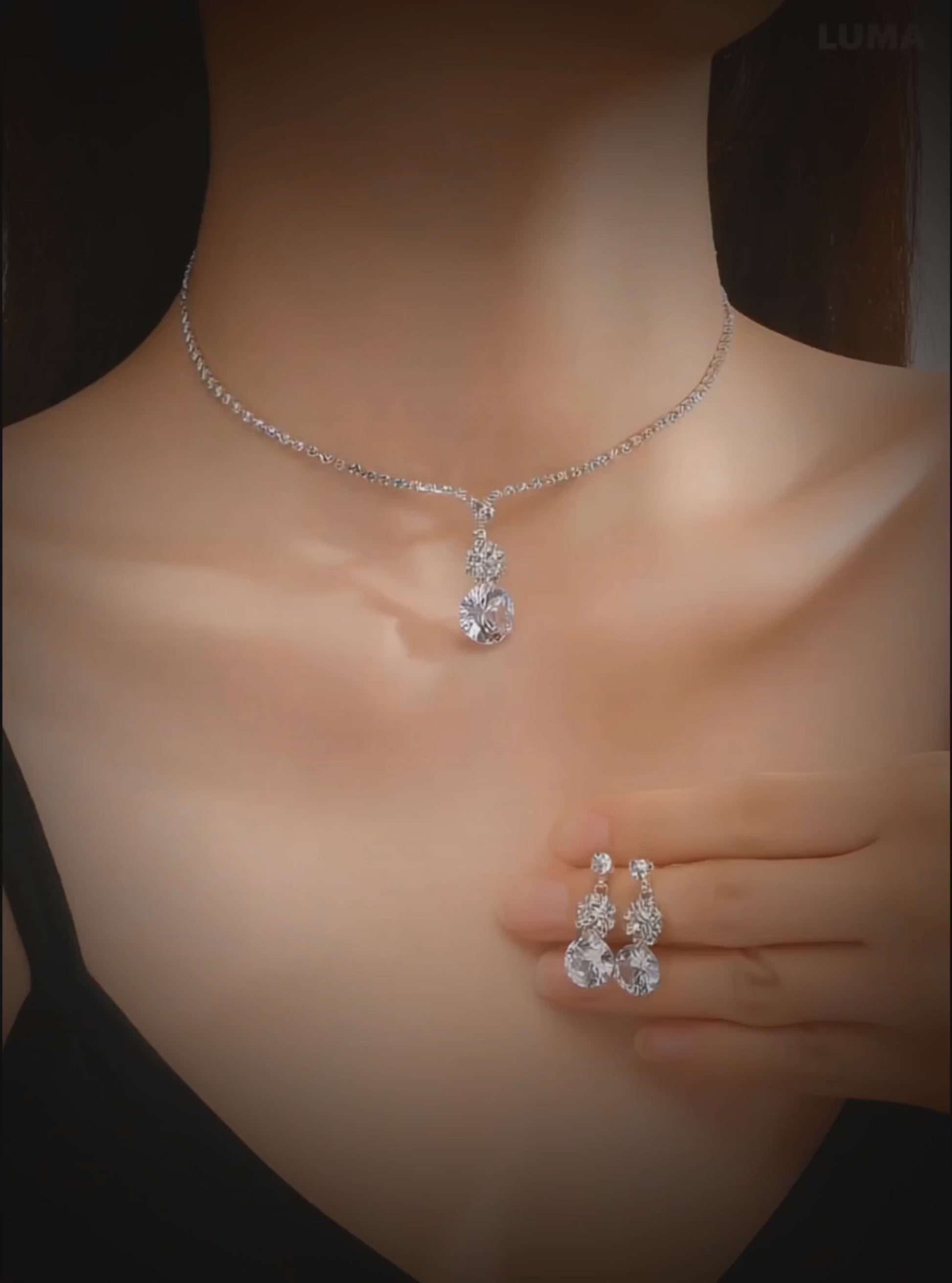 Heirloom Wedding Moissanite Diamond Necklace Set