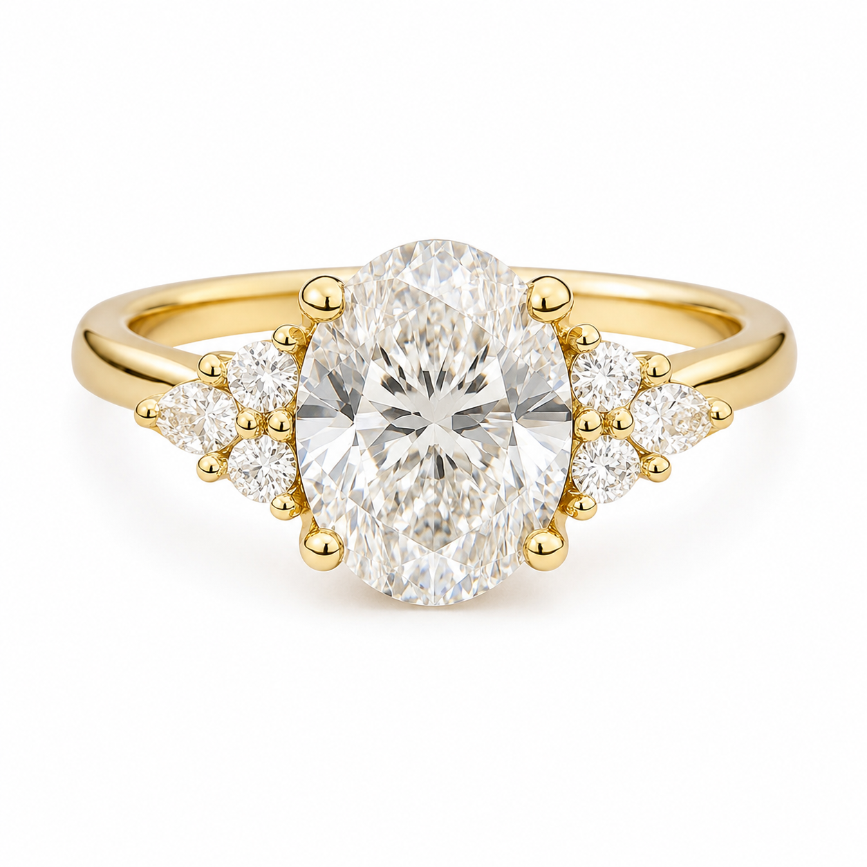 Oval Cut Moissanite Diamond Ring