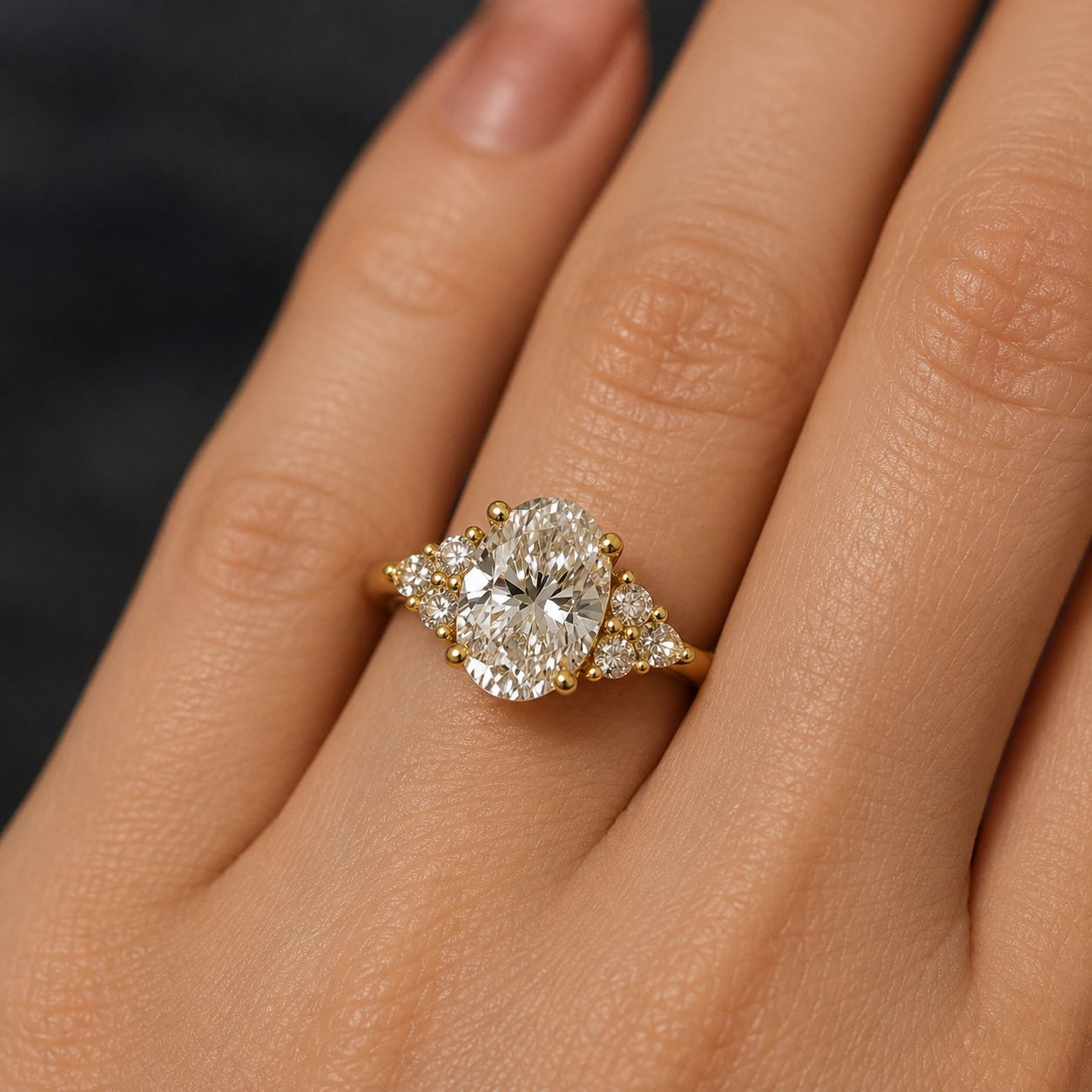 Oval Cut Moissanite Diamond Ring