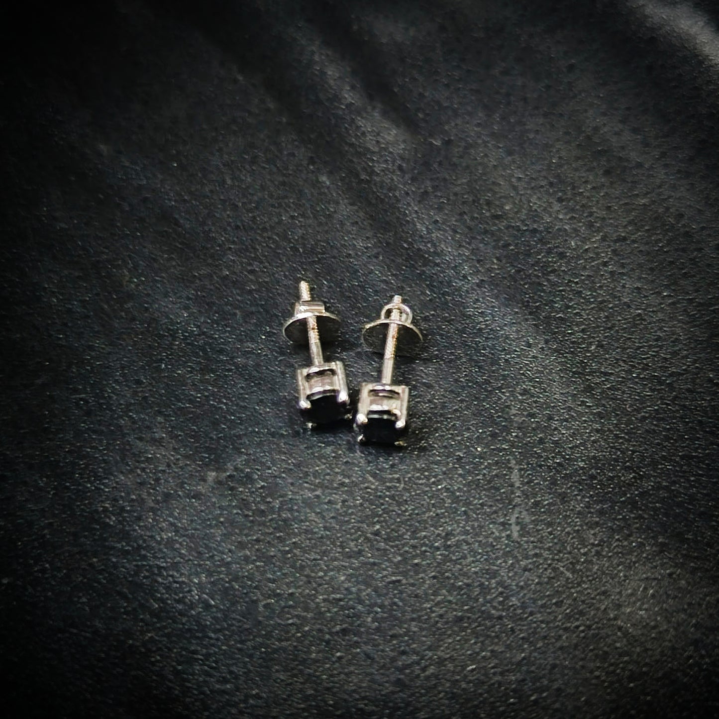 silver black diamond earrings